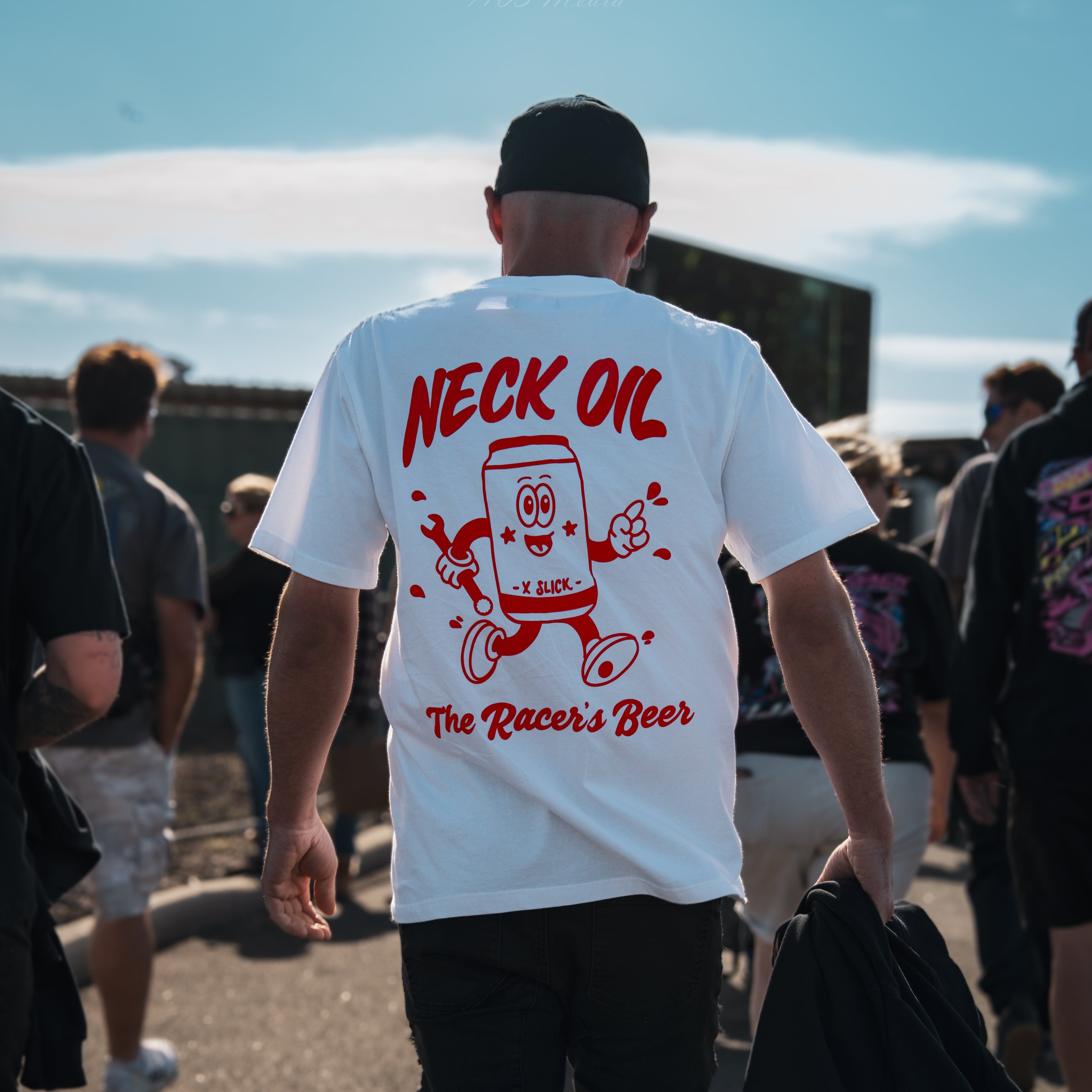 Neck Oil Tee - White